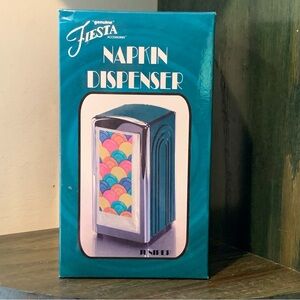 Fiesta Napkin Dispenser in Teal with Multicolor Art Panel